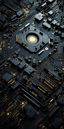 Wallpaper retro tech background for mobile. Generative AIの素材
