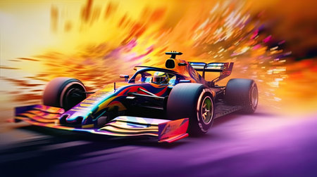 F1 and speed sports car concept. Generative AIの素材