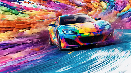 Sports car concept design. Generative AIの素材