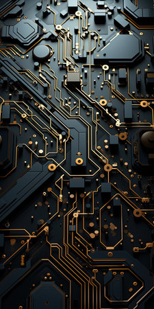 Wallpaper retro tech background for mobile. Generative AIの素材