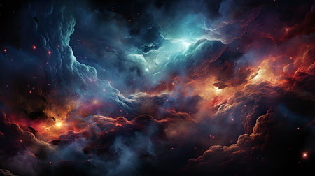 Conceptual galaxy and nebula background. Generative AIの素材