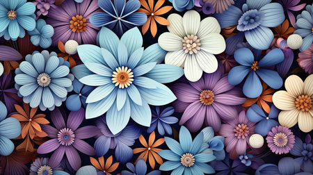 Floral and colorful design wallpaper. Generative AIの素材