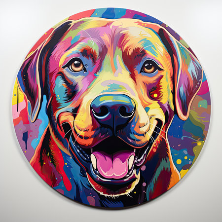 Retro illustration of a beautiful dog. Generative AIの素材