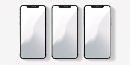 Mobile phone with abstract background for wallpaper. Generative AIの素材