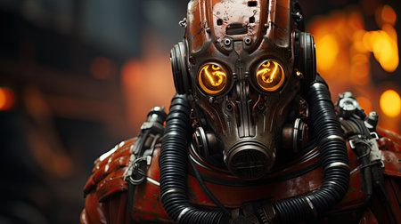 Firefighter robot concept. Generative AIの素材