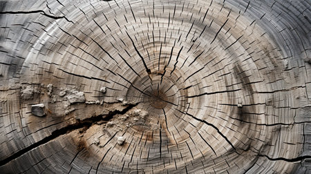 Texture of old rings of a tree. Generative AIの素材