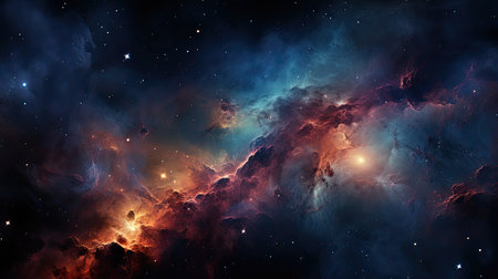 Galaxies and nebulas and outer space background. Generative AIの素材