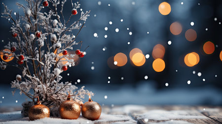 Typical background for Christmas postcard or copy space. Generative AIの素材