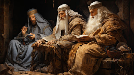 The three wise men at Christmas. Generative AIの素材