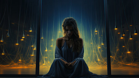 Concept of future expectations and uncertainty. Generative AIの素材