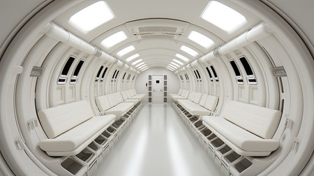 scifi futuristic corridor. Generative AIの素材