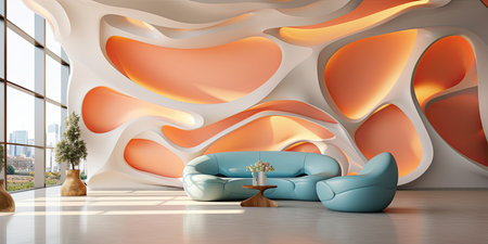 Modern background and decoration and soft shapes. Generativeの素材