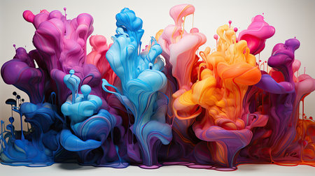 Abstract colorful background and splash. Generative AIの素材