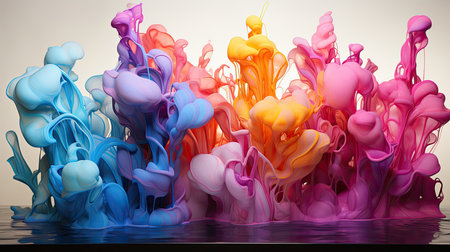Abstract colorful background and splash. Generative AIの素材