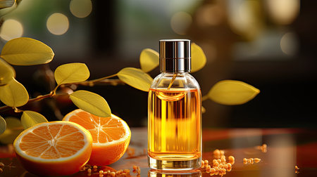 Women's perfume design with citrus aromas. Generative AIの素材