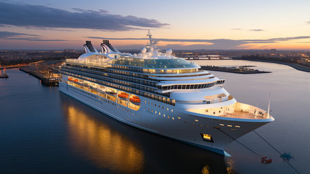 Cruise ship for travel. Generative AIの素材