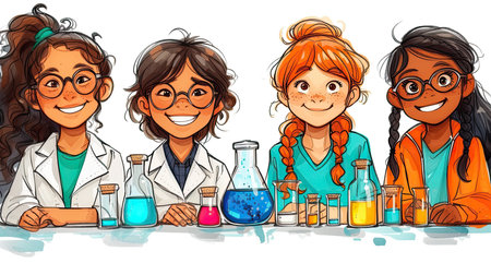 Learning science for children. Generative AIの素材