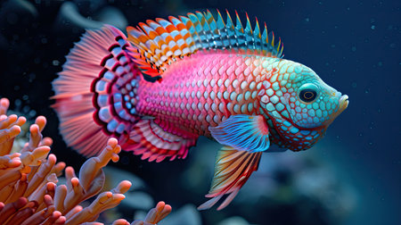 Mutant multicolor hybrid animal. Generative AIの素材
