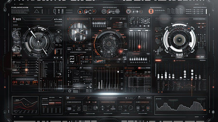 Scifi interface and futuristic hud. Generative AIの素材