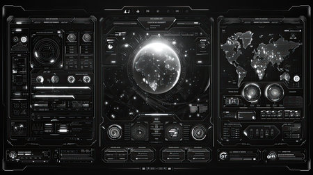Scifi interface and futuristic hud. Generative AIの素材