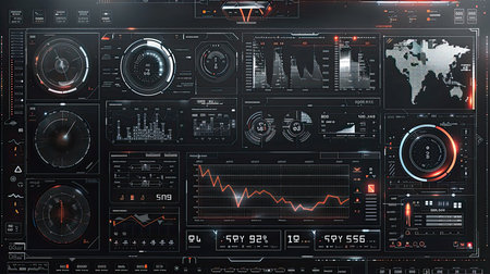 Scifi interface and futuristic hud. Generative AIの素材