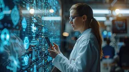 Professional doctor investigating. Generative AIの素材