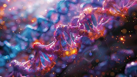 Abstract DNA chain art. Generative AIの素材