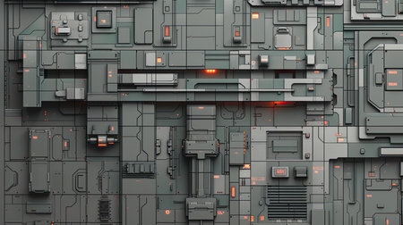 Intricate tech panel showcasing advanced machinery. Generative AIの素材