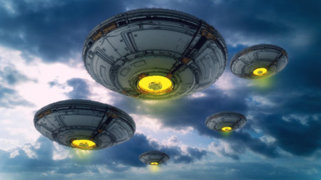 Advanced ringed space stations orbit in deep space