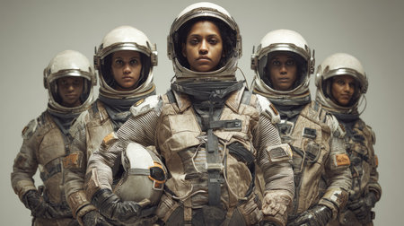 Group of Women in Flight Suits Generative AIの素材
