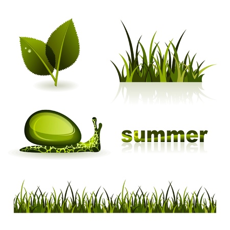 Set of illustrations on theme of summerのイラスト素材