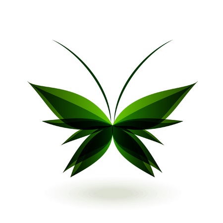 Abstract green butterfly on white background
のイラスト素材