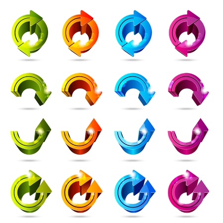 Set of icons. Color arrows isolated on white backgroundのイラスト素材