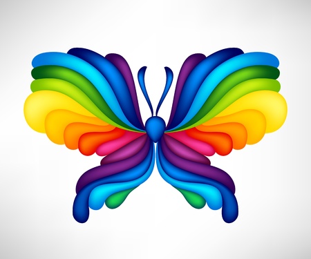 Abstract vector butterfly of color of rainbowのイラスト素材