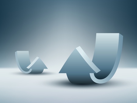 Blue abstract background with arrows  indicate upwardのイラスト素材