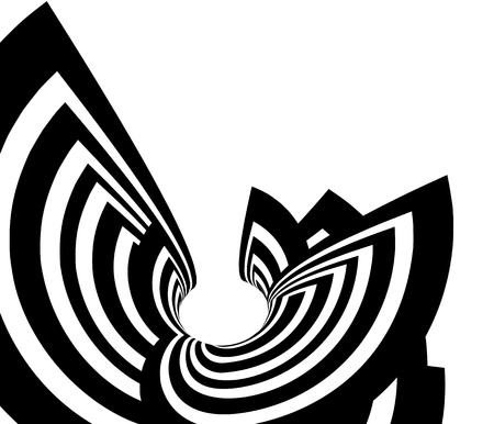 Black and white striped abstract background with bend formsのイラスト素材