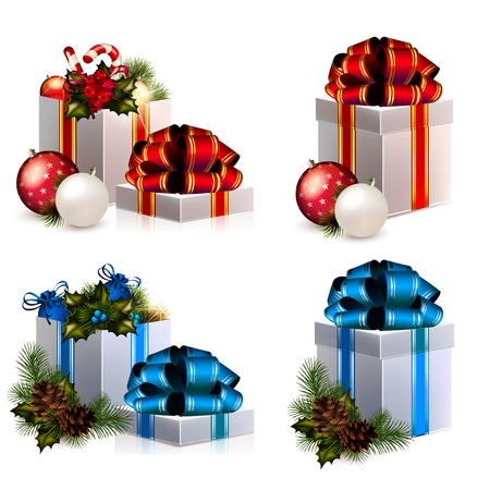Set of Christmas boxes with giftsのイラスト素材