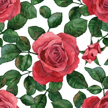 Seamless background with roses  Watercolor paintingの写真素材