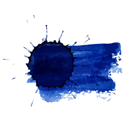 Bright dark blue watercolor blot. Vector illustrationのイラスト素材
