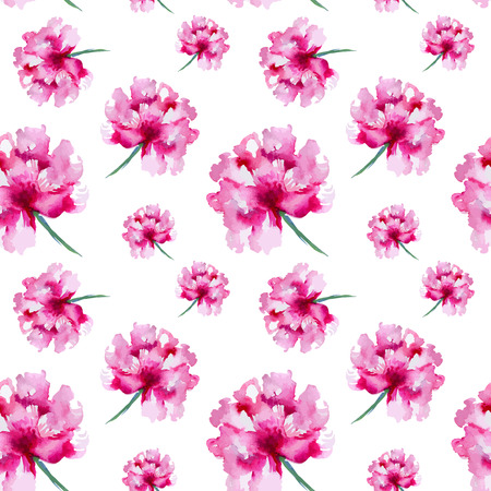 Floral pattern. Vector seamless background. Pink peoniesのイラスト素材