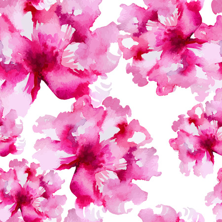 Floral pattern. Vector seamless background. Pink peoniesのイラスト素材