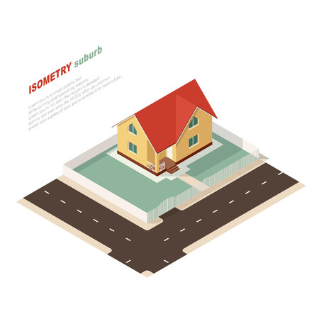 Isometric country houseのイラスト素材