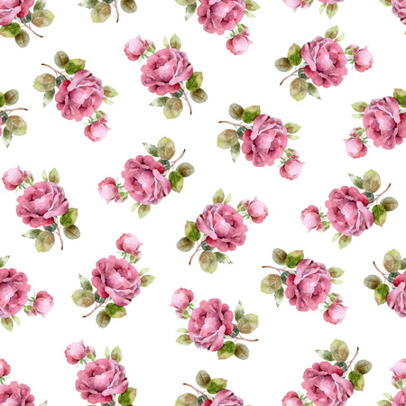 Seamless floral pattern with rosesの写真素材
