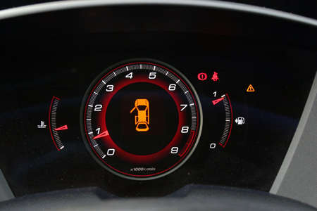 Car dashboard in the dark