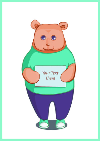 Cute cartoon brown bear characterのイラスト素材