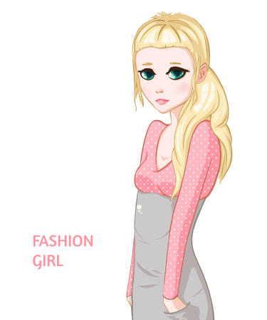 Fashion blonde girlのイラスト素材