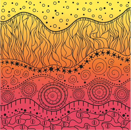 East colored background with bright colors. Abstract pattern. Line art creation.のイラスト素材