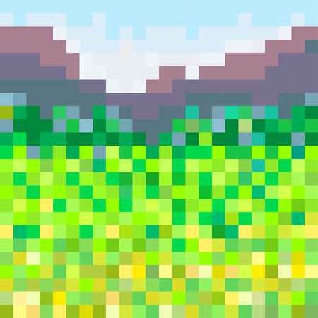 Background. Landscape with trees. Seamless texture on gorizontal. Abstract geometric wallpaper of the surface. Print for polygraphy, t-shirts and textiles. Ecological colorsのイラスト素材