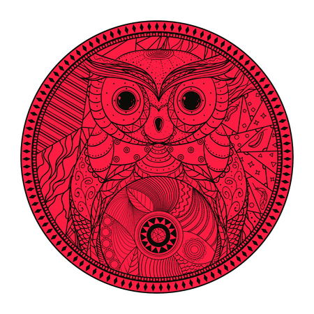 Hand drawn abstract patterns on isolation background. Design for spiritual relaxation for adults.のイラスト素材