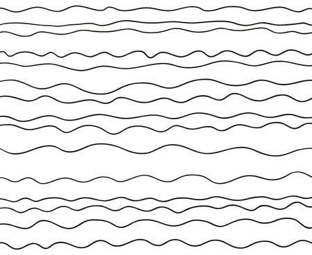 Pattern with lines and waves. Universal texture. Abstract dinamic background. Doodle for design. Lineal wallpaper. Print for polygraphy, t-shirts and textiles. Decorative style. Line art creationのイラスト素材